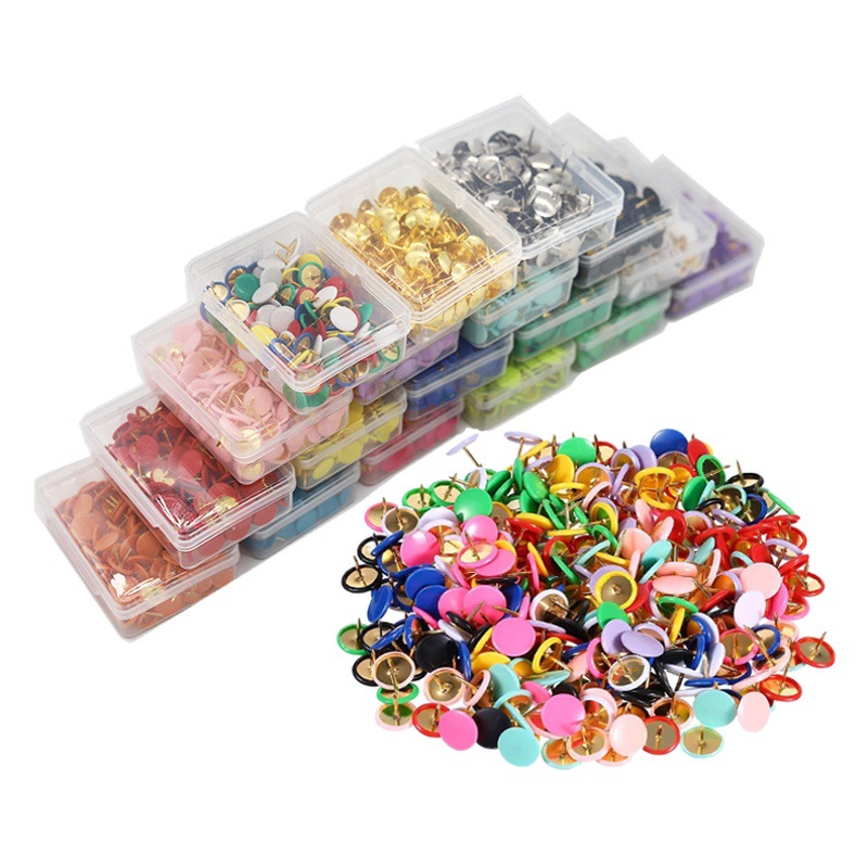 Cross-border hot-selling 300 color plastic-coated pushpins American-style pushpins painting decorative nails message board nails optional color