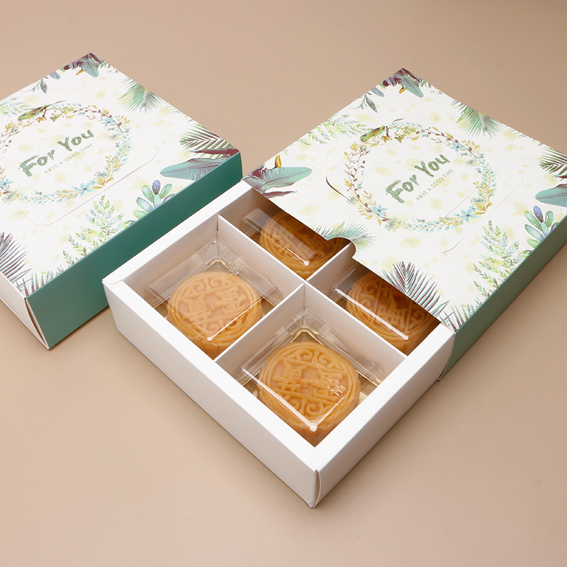 Picture of Egg yolk crisp moon cake gift box nougat green bean cake snowflake crisp baking high-end Mid-Autumn Festival hand gift box