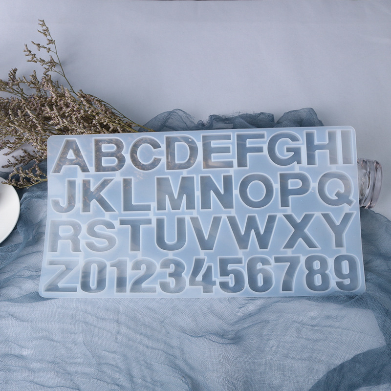 Picture of Deyi Yangyang Crystal Glue 26 English Numbers and Letters Molds High Mirror Resin Crafts Silicone Molds