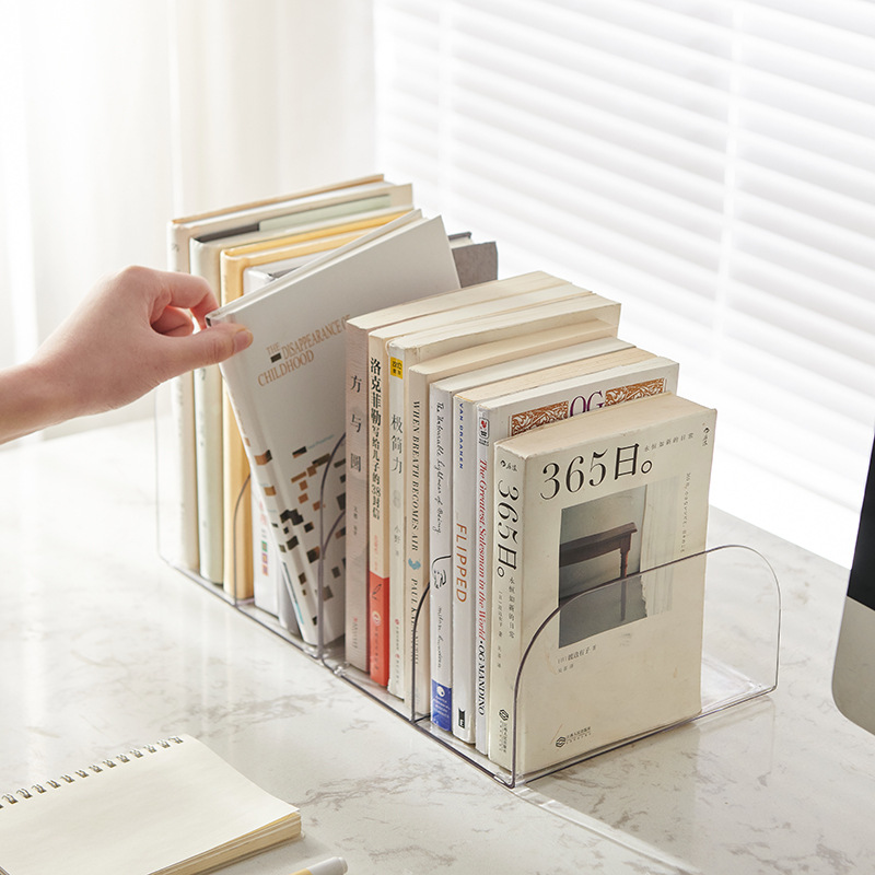 Desktop book stand Office plastic Japanese-style storage artifact supplies book storage rack finishing rack wholesale