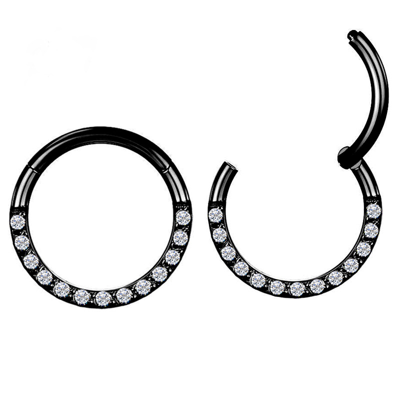 Picture of CNC factory 316L stainless steel puncture jewelry zircon ring closed ring seamless nose ring multifunctional cartilage earrings