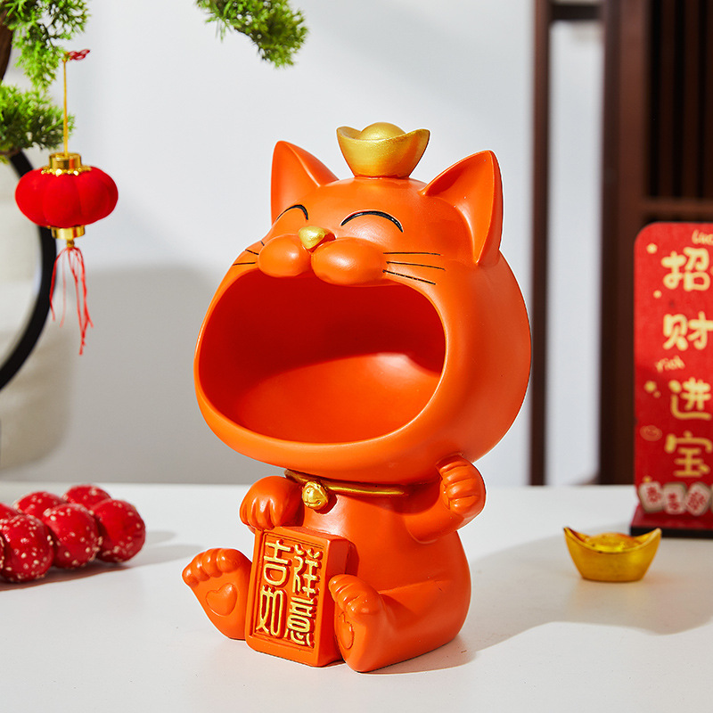 Picture of Bring in Wealth and Treasure Cat Entrance Door Key Storage Home Decoration Ornaments Shoe Cabinet Housewarming Gift Handmade