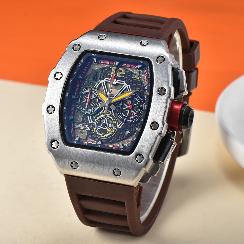 Picture of 2025 New Foreign Trade Men's Quartz Watch Multi-Functional Six-Pin Barrel-Shaped Fashion Hollow Business Watch Wholesale