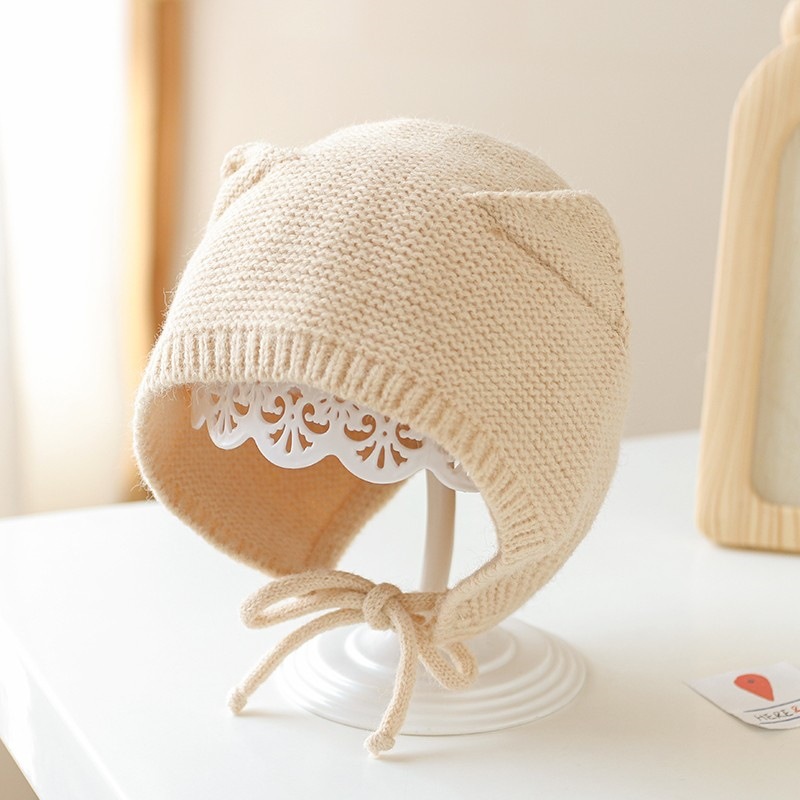 Picture of Baby Hat Spring and Autumn Baby Cute Super Cute Autumn and Winter Baby Ear Protection Newborn Female Baby Fetal Hat Boy