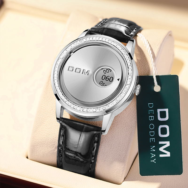 Watch Women's Simple and Unique Time-set Diamond Quartz Watch All-match Fashion Leather Strap Women's Holiday Gift for Girlfriend