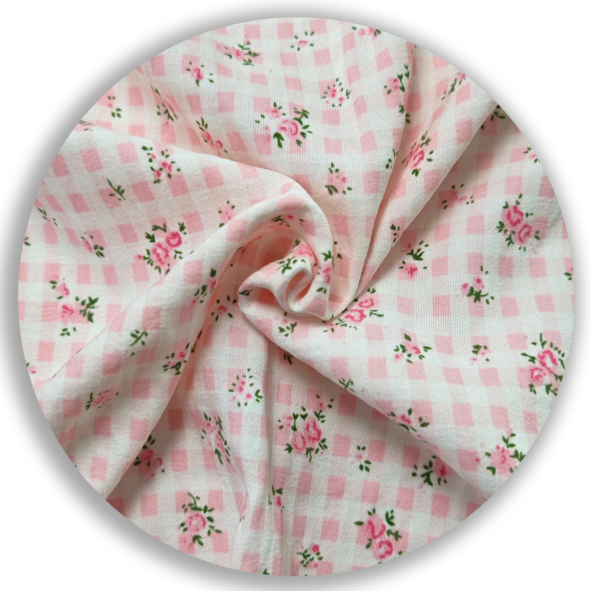 Picture of Spring and Summer Plaid Style Small Floral Fine Printed Fabric dress Fabric Table Cloth Home Boutique