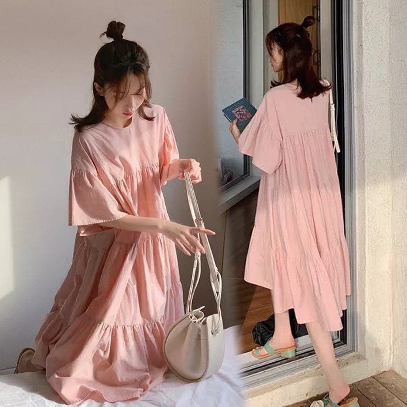 Picture of plus size Women's Summer Dress Summer Long Skirt Korean European and American Style Summer chubby girl Fashion plus size dress Women's plus size
