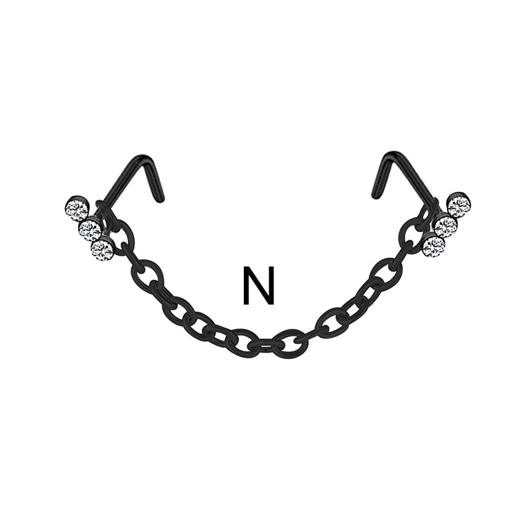 Picture of Stainless steel nose ring nose nail nose chain Amazon new nose chain puncture jewelry nose chain