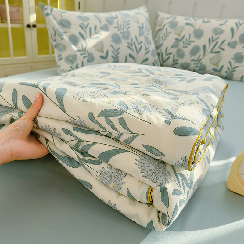 Picture of ClAss A WAshed Cotton Summer Cool Quilt ins Style Summer Soy Fiber Summer Quilt MAchine WAshAble Skin-friendly Air-conditioned Quilt WholesAle Group PurchAse