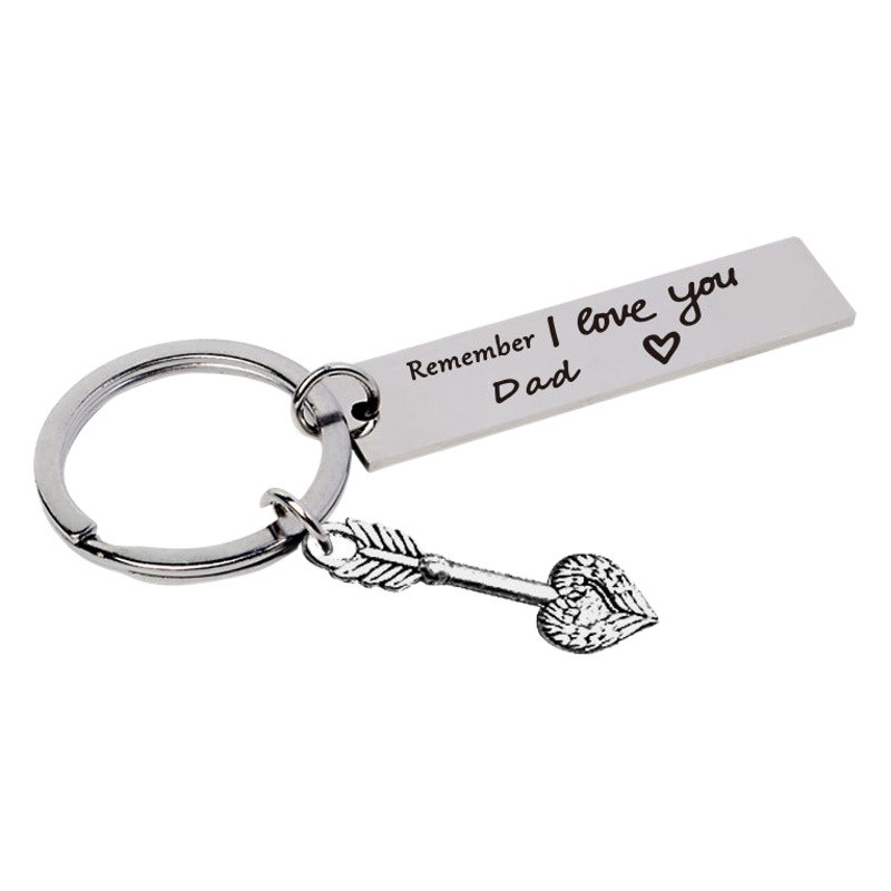 New Family Original Design Laser Engraving Accessories Lettering Long Simple Keychain DIY Commemorative Gift