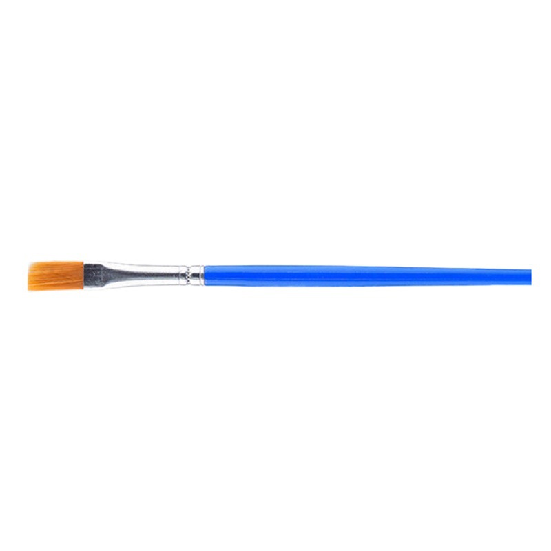 Cross-border Art Painting Nylon Hair Pen Flat Head Pen Plastic Rod Aluminum Tube Brush Gouache Acrylic Practice Brush