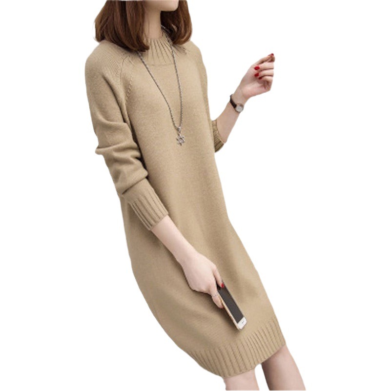 Women's sweater 2020 autumn and winter New loose outer wear western style long popular half turtleneck thickened base