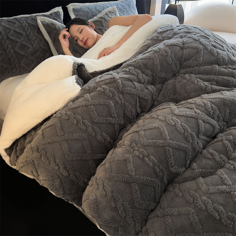 Picture of Taff velvet winter quilt lamb velvet arctic velvet core single double padded warm winter quilt factory wholesale generation