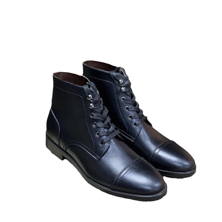 Picture of Martin boots men's high-top autumn breathable Men's shoes British style overalls boots leather retro high-top boots motorcycle boots men