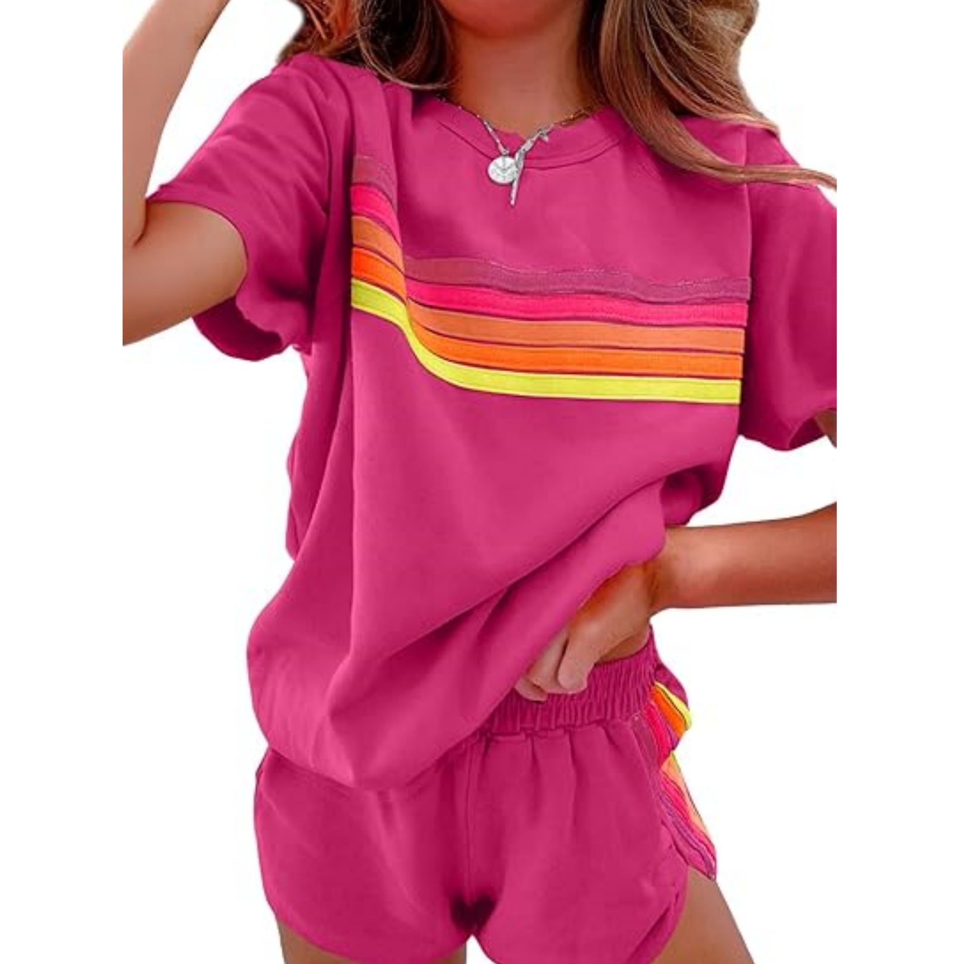 Picture of Amazon Cross-border Hot Sale Spring and Summer New Home suit Women European and American Simple Style Contrast Color Fashion Casual suit Women