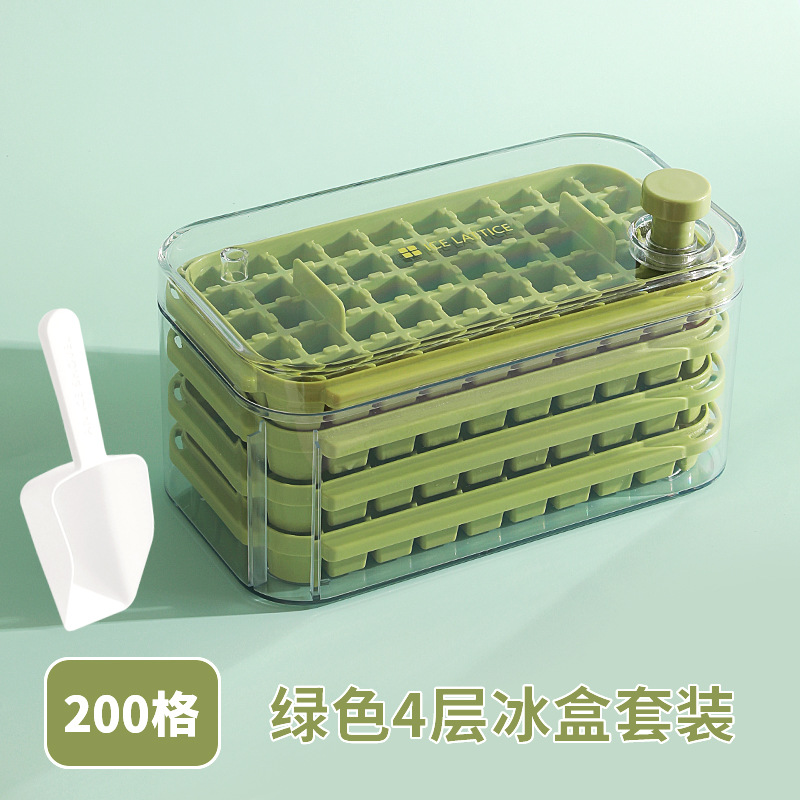 Picture of Press Ice Tray Ice Cube Mold Food Grade Household Ice Machine Silicone Double-Layer Ice Box Easy to Release Curling Ice Storage