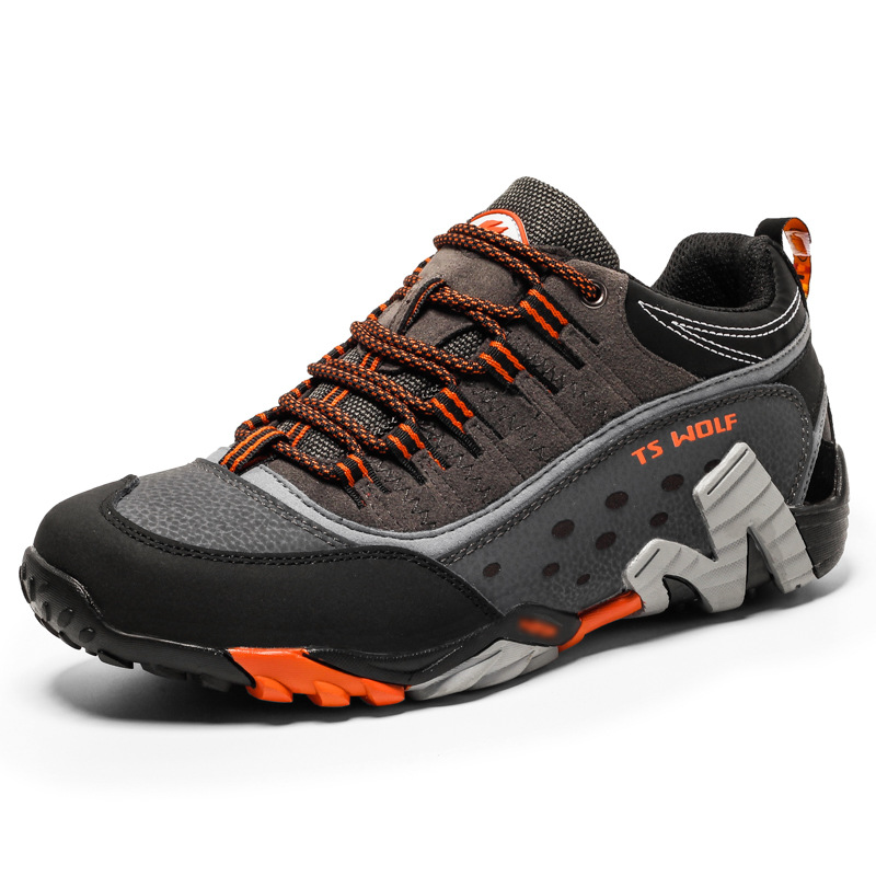 Picture of Cross-border hiking shoes men's lightweight non-slip outdoor shoes genuine leather breathable wear-resistant hiking shoes sports travel shoes women