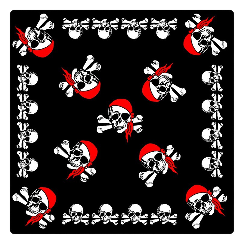 Cross-border American polyester skull Halloween ghost festival scarf wholesale hip-hop hiphop outdoor riding square scarf