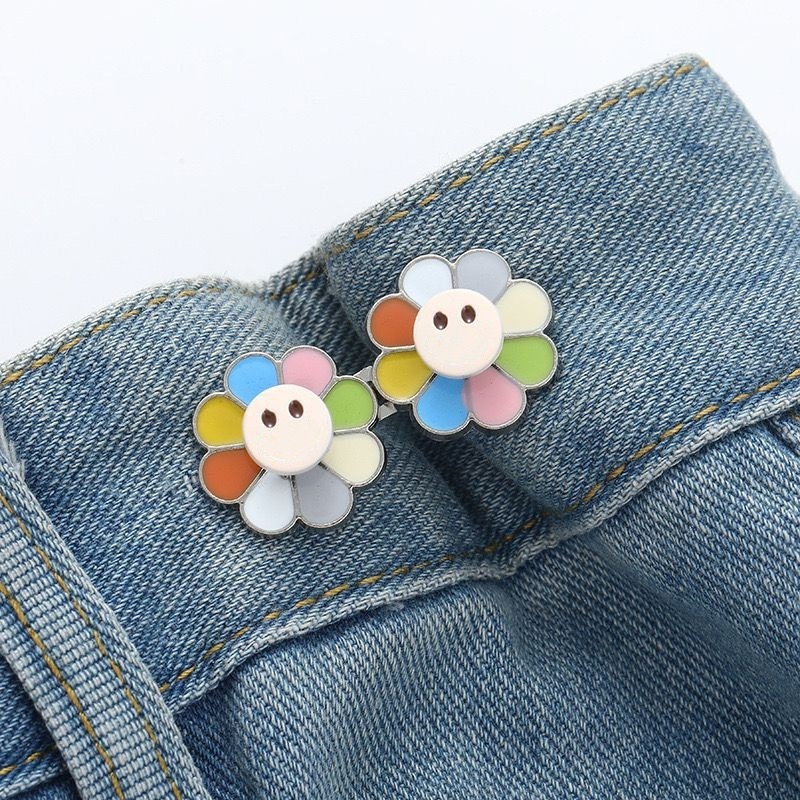 Picture of Chinese Knot Waist Buckle Pair Buckle Flat Bottom Removable Nail-free Seam-free Button Girl's Trouser Skirt Waist Size Change Artifact