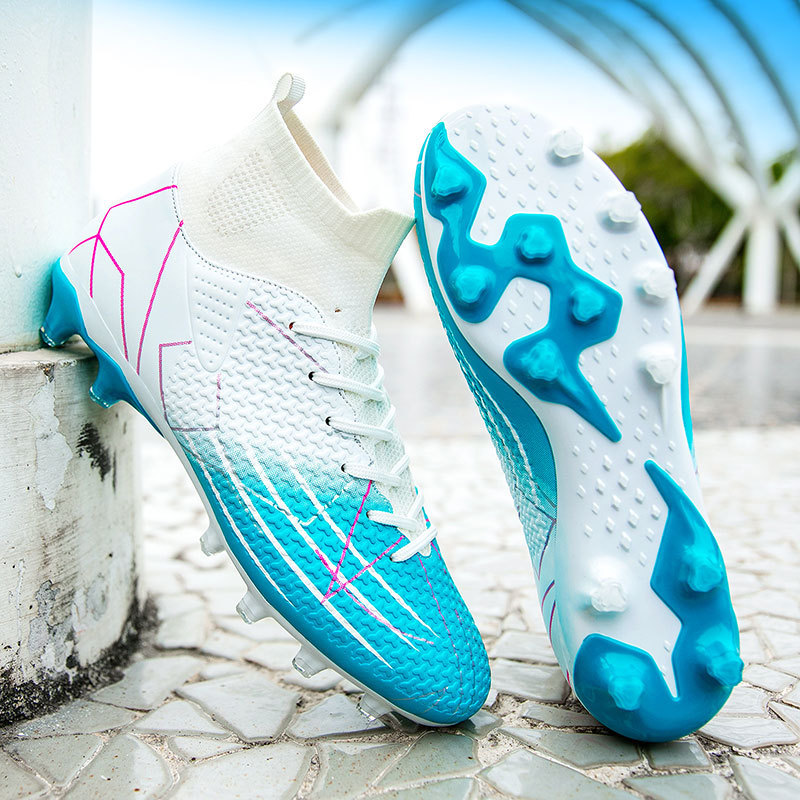 Cross-border new plus size high-top breathable football shoes professional game shoes five-a-side football shoes manufacturers in stock direct generation
