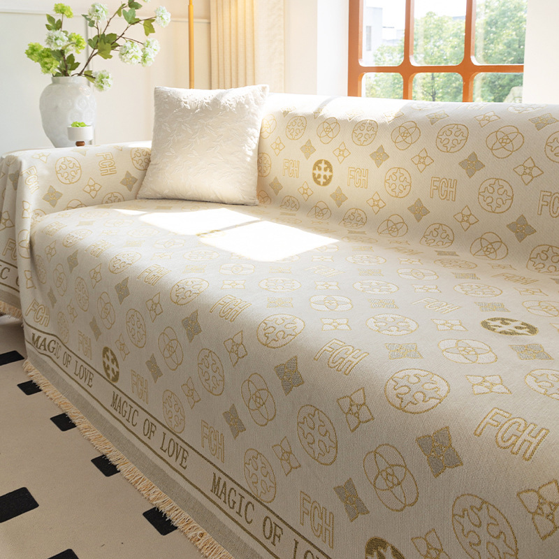 Antique Sofa Cover Cloth Advanced Sense Four Seasons Universal Anti-Cat Anti-Slip Sofa Cover Cloth Sofa Blanket Dustproof Sofa Cover