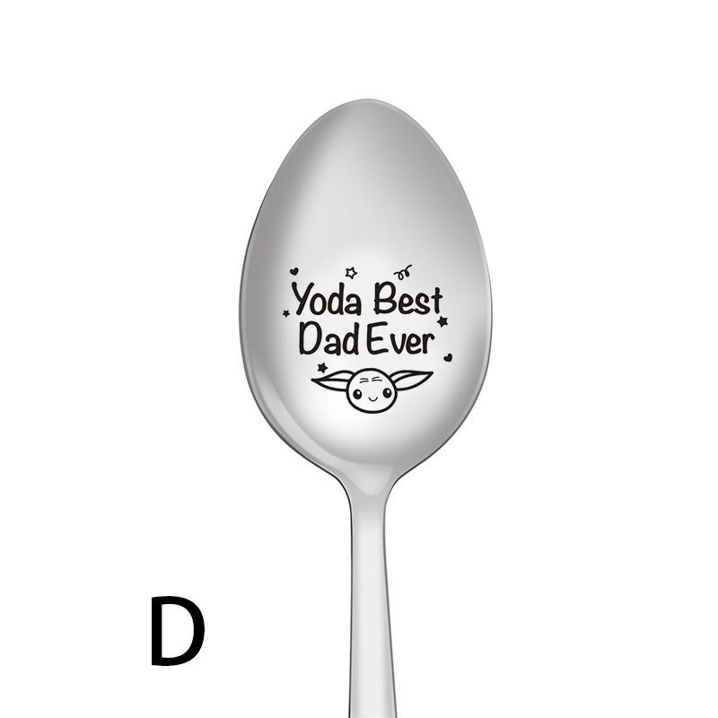 Picture of Long-Handled Stainless Steel Spoon, New Creative Mixing Spoon, Various Patterns and Engravings, Household Tableware Manufacturer Wholesale