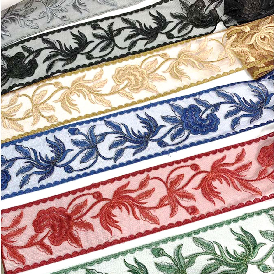 8.5CM Multicolor Lace Hat Accessories Ethnic Underwear Garment Accessories Lace Embroidery Mesh Sand Bar Code Lace