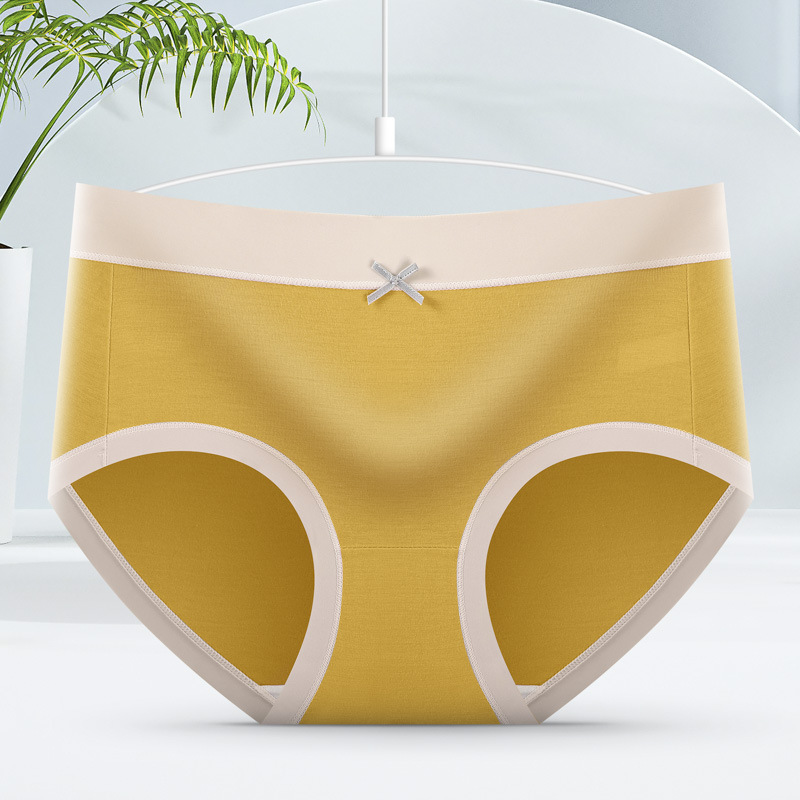Picture of Underwear Women's Modal Anti-bacterial File Soft Skin-friendly Breathable Comfortable Macaron Color Contrast Mid-waist Briefs