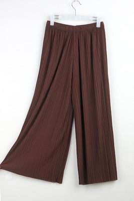 Picture of 20 Wide Leg Pants Women's Pleated Chiffon High Waist Looser Skirt Pants Large Swing Draped plus size Casual Ankle Pants for Spring and Summer