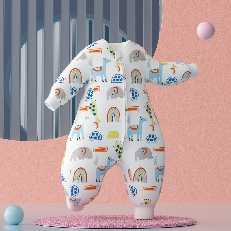 2025 Spring and Summer New Children's Sleeping Bag Thin Single Layer Cotton Baby Split Leg Sleeping Bag Cartoon Anti-Cold Sleeping Bag