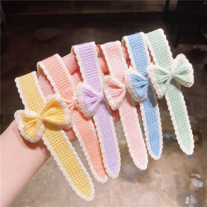 Picture of Spring and Summer Children's Bow Bangs Sticky Broken Hair Girl's Sticky Hair Band Hair Band Velcro Little Girl's Posting Head