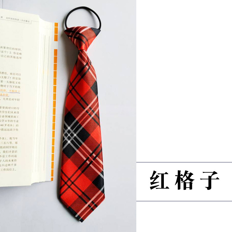 Picture of Children's tie boys Korean baby primary school students solid color striped plaid elastic pullover performance accessories wholesale