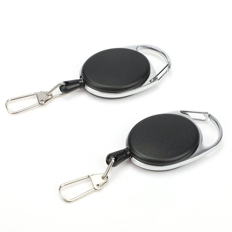 Picture of Metal Retractable Keychain for Outdoor Hiking and Fishing, Horseshoe Buckle, Oval Retractable Wholesale