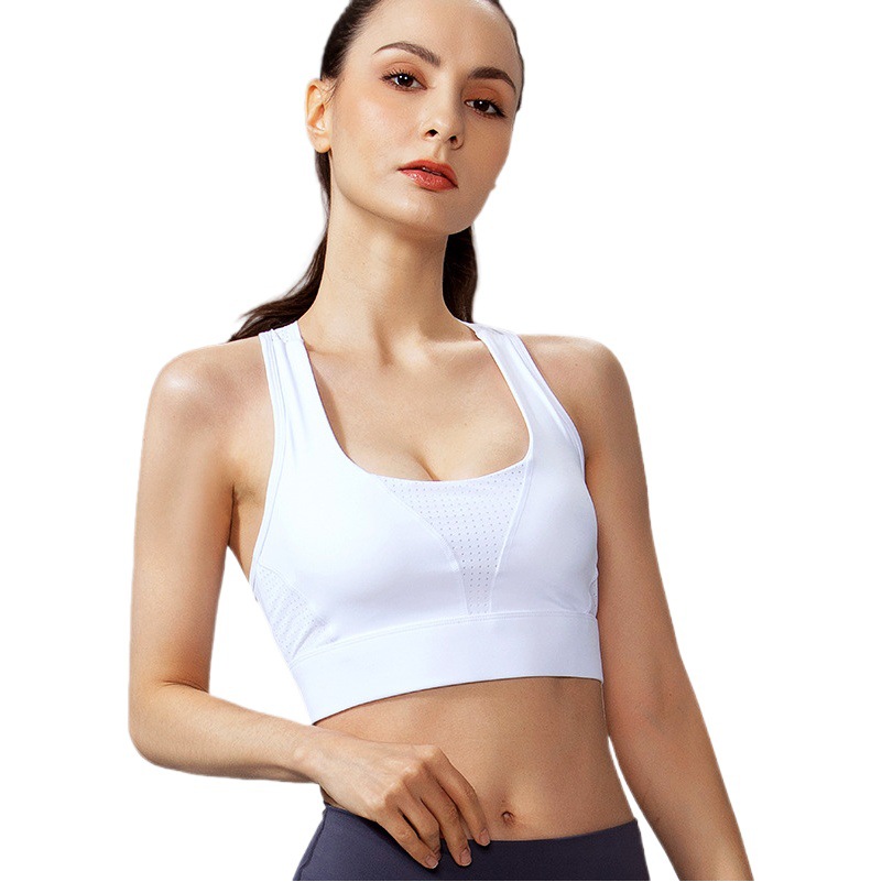 Picture of Cross-border Integrated Large Size Sports Underwear Women's Shock Absorbing Fixed Cup Yoga bra Mesh I-back Fitness bra