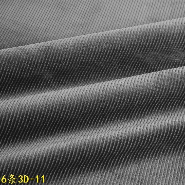 Brand New Autumn and Winter Fashion Tie-Dye 6 Pieces of 3D Corduroy Warp Knitted Fat Stick Fabric Dark Gray Dyed Retro Corduroy