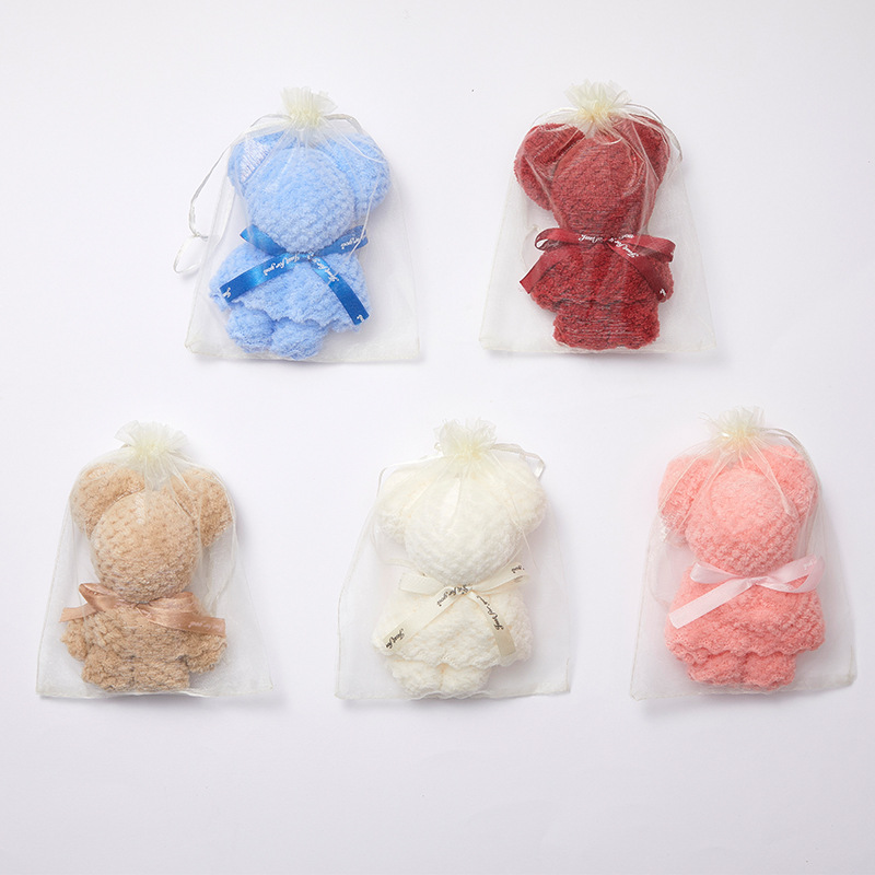 Picture of Wedding towel Red Bear towel Xi Pu creative wedding escort gift bridesmaid practical small gifts wholesale