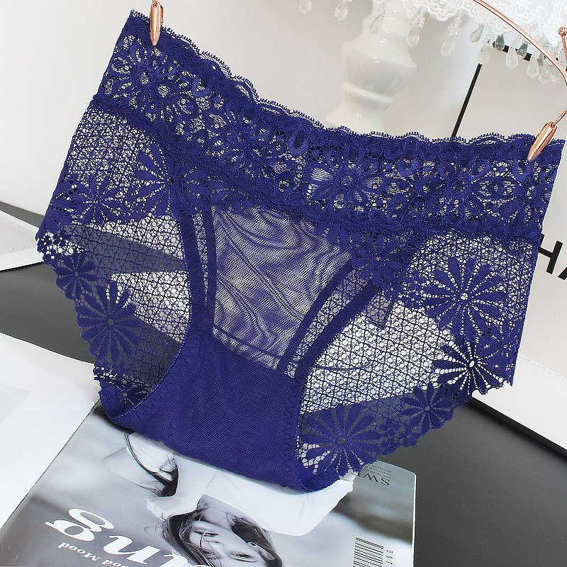 Foreign trade women's underwear lace sexy transparent summer thin hot briefs women's shorts low waist cotton crotch