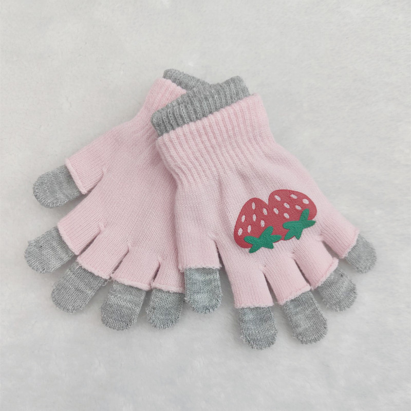 Picture of Children's gloves for boys and girls double-layer three-use autumn and winter warm Student five-finger children knitted astronaut gloves wholesale