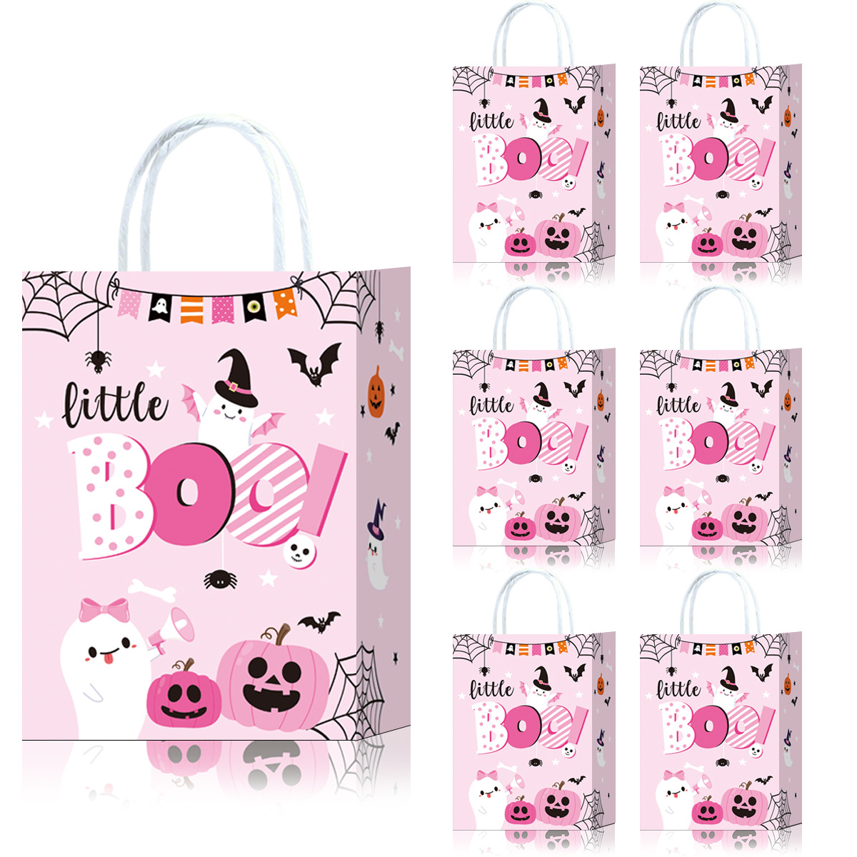 Cross-Border Gift Bag Paper Bag High-End Halloween Ghost Strong and Durable Gift Bag Kraft Paper Bag Paper Satchel