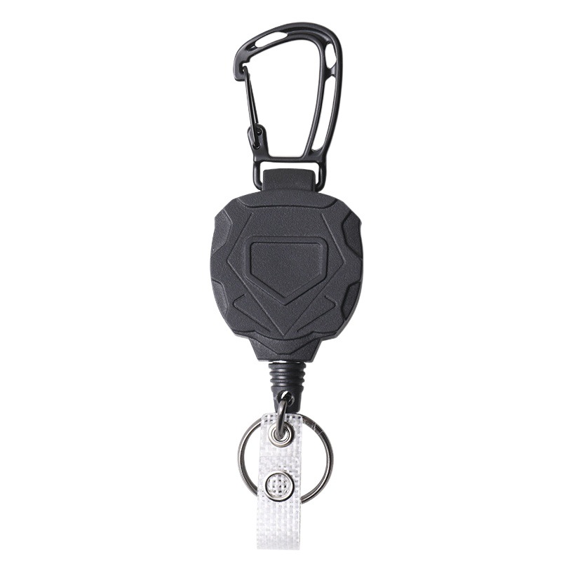 Spot Outdoor Fishing Lure Artifact Wire Rope Keychain Black Anti-Theft Key Ring Easy-Pull Buckle Easy-Pull