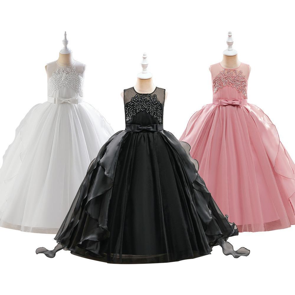 Picture of Cross-border Children's Dress Long Dress Poncho Girl's Princess Wedding Dress Banquet Host Evening Dress Catwalk Performance Dress
