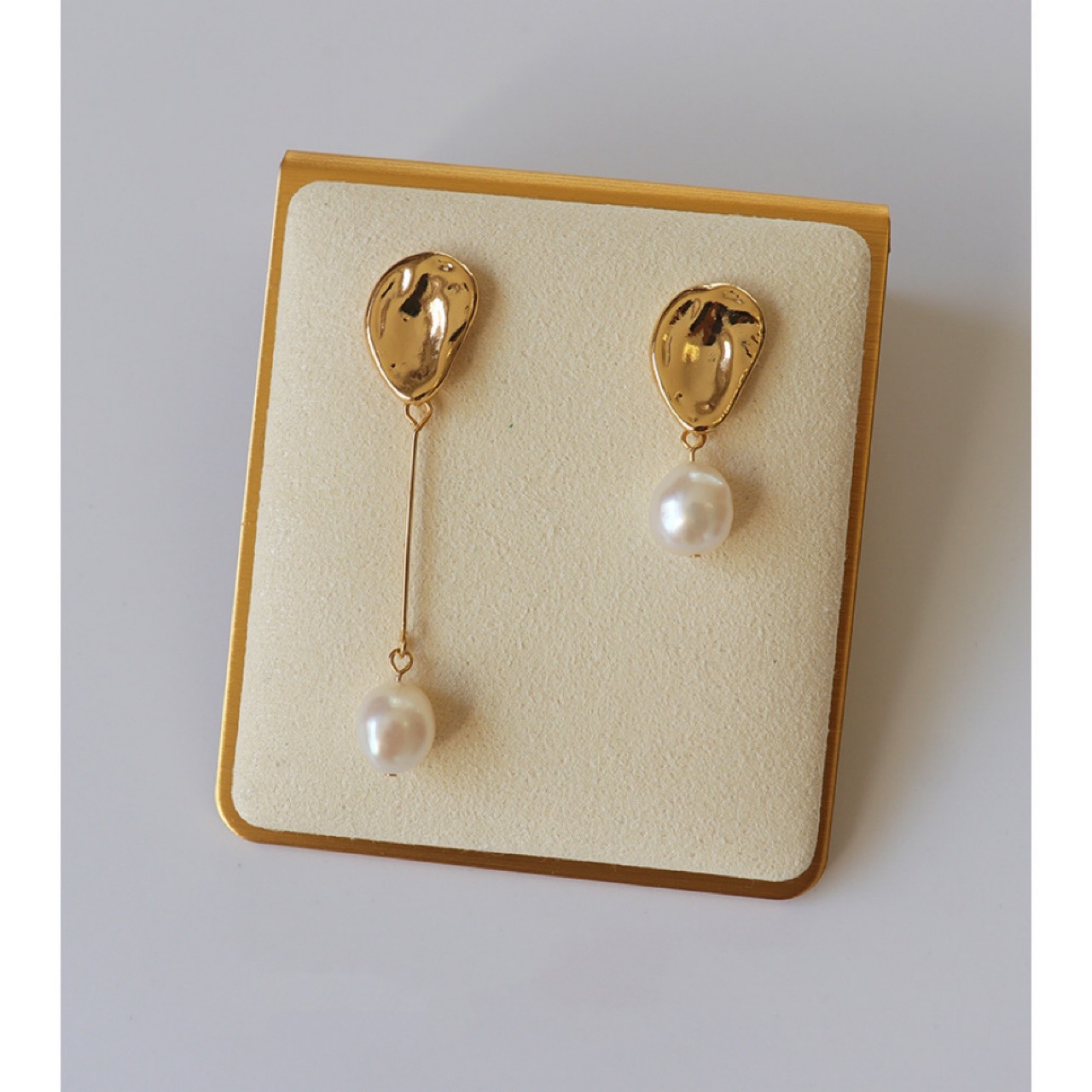 Natural Baroque Pearl Asymmetric Long and Short Earrings Abstract Earrings Simple Earrings 925 Silver Pin