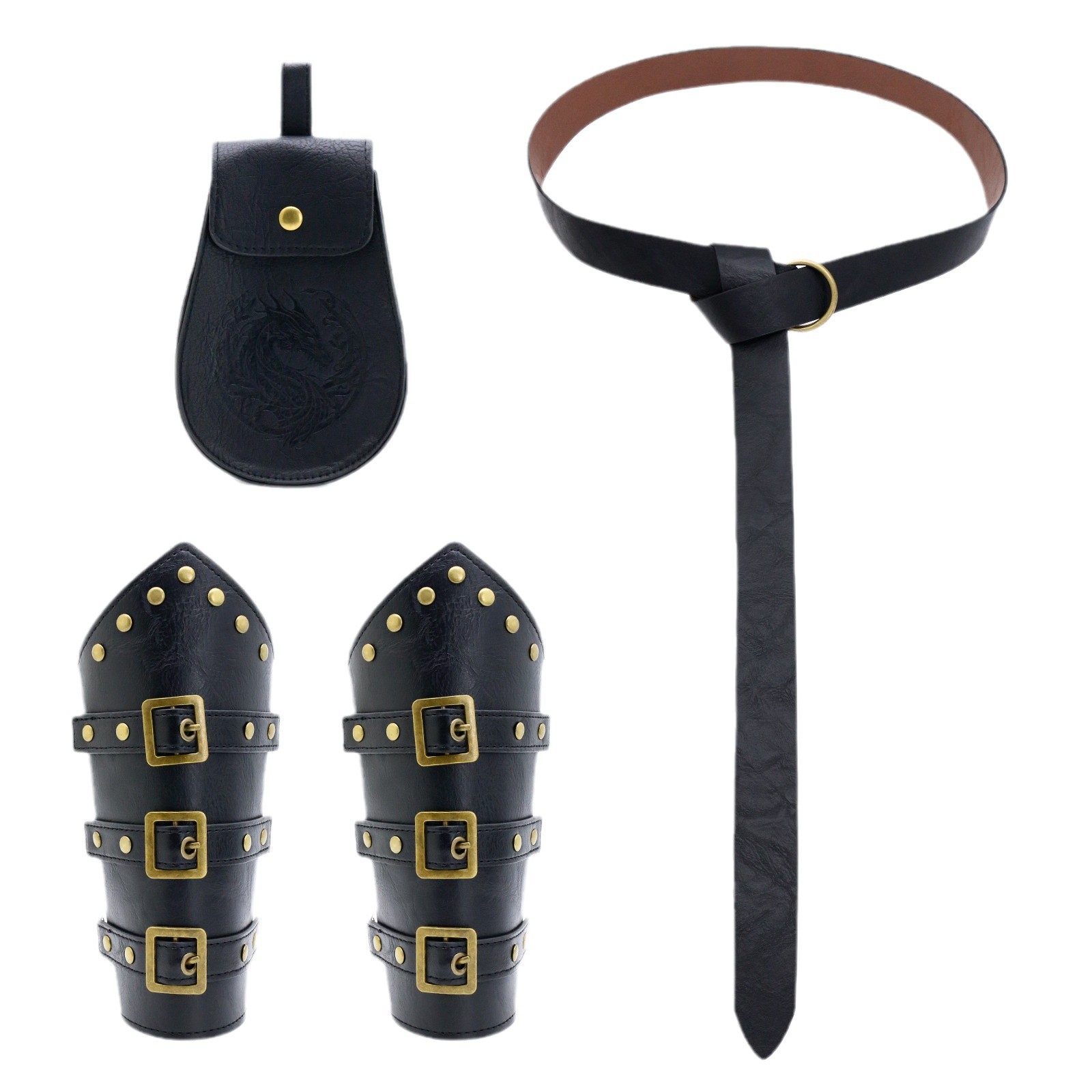 Picture of Cross Border Medieval Viking Renaissance Belt Retro Wrist Bracer Halloween cosplay Dress Up Waist Bag