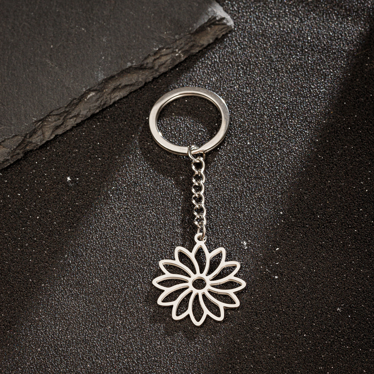 Picture of Japanese and Korean stainless steel metal keychain ins devil love bicycle stethoscope pendant schoolbag pendant in stock