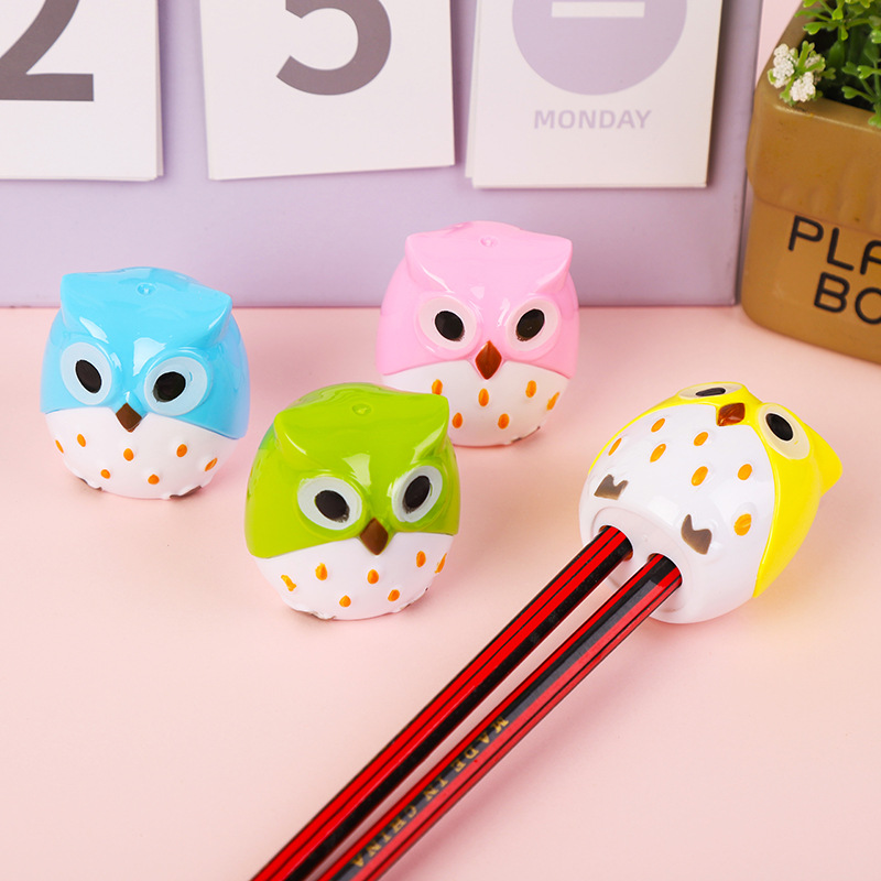 Picture of Creative cute cartoon owl pencil sharpener double hole pencil sharpener student pencil sharpener pencil sharpener wholesale