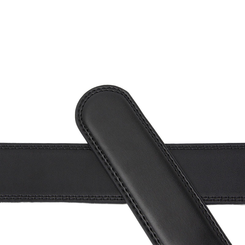 Frosted automatic buckle open edge two-layer leather belt business casual men's tide belt manufacturers wholesale