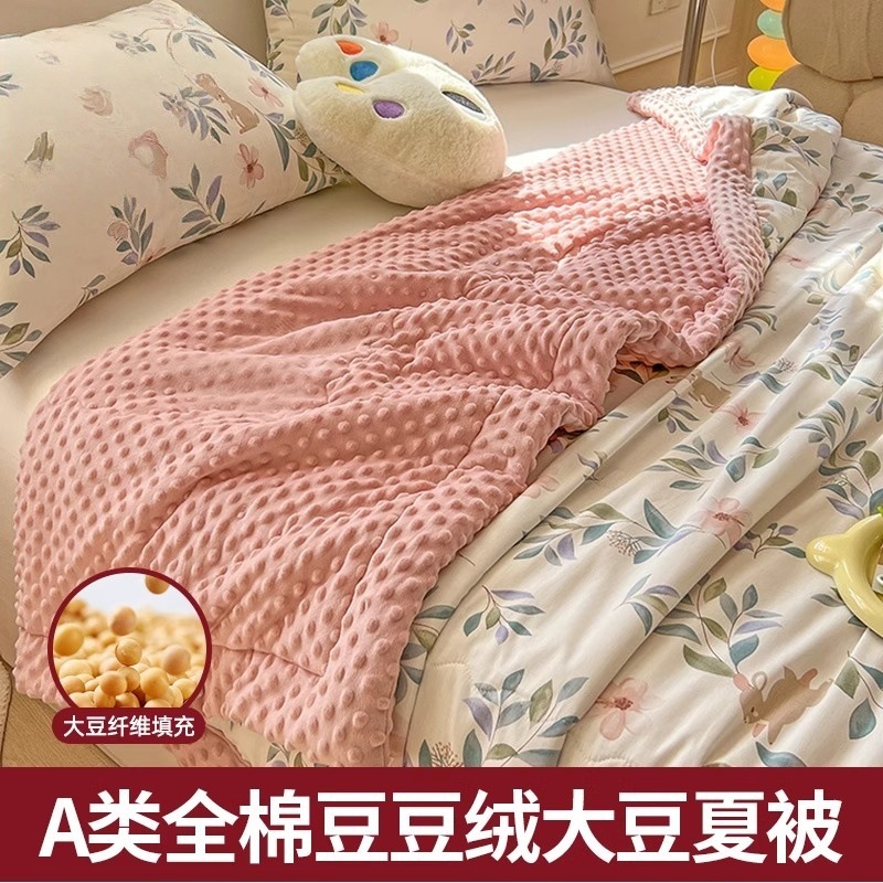 Picture of Class A cotton pea quilt household skin-friendly single double spring and autumn quilt thickened warm winter quilt thin air conditioning quilt wholesale