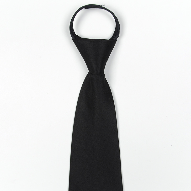 Picture of Lazy zipper easy to pull men's formal business 10cm pure blue red black professional work high quality tie