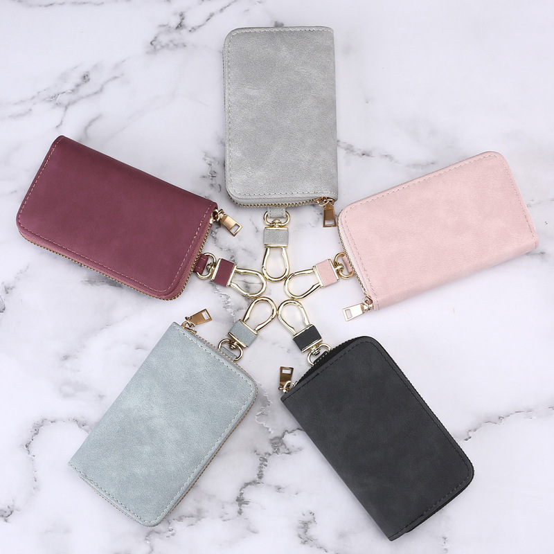 Picture of Retro Simple Zipper Key Bag Men's Waist Hanging Multi-Functional Household Small Bag Large Capacity Car Women's Key Bag