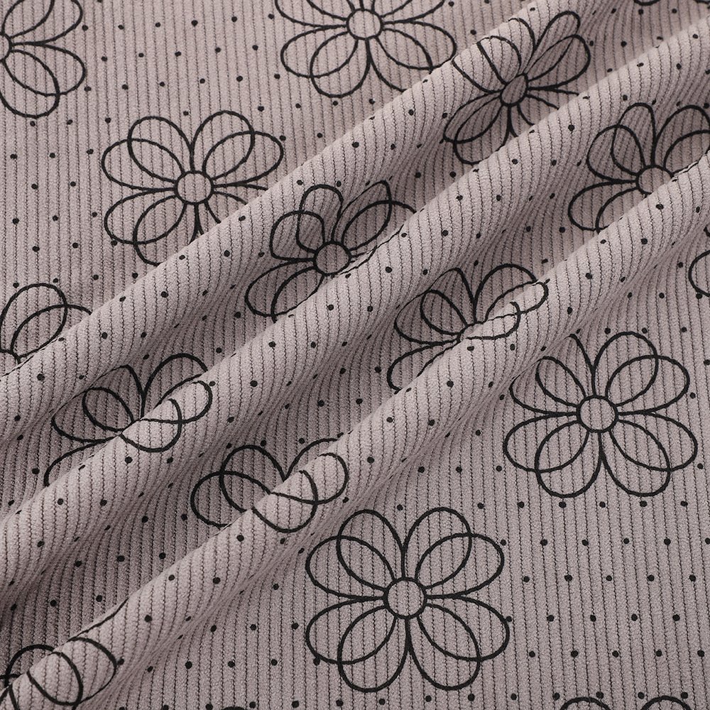 Picture of New laser Denim jacquard clothing fabric leather fabric burning flower cutting hollow laser printing cat whiskers wholesale